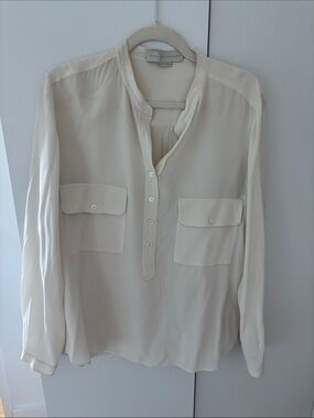Stella McCartney Cream Long-Sleeve Button Front Shirt